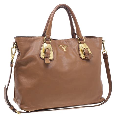 prada tan leather tote|prada leather tote price.